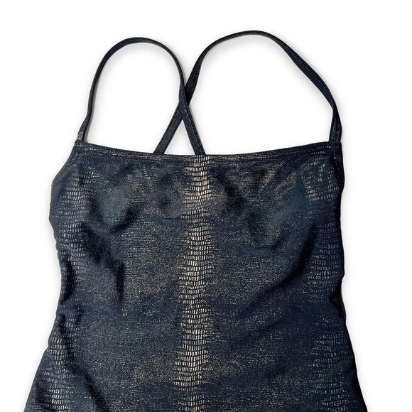 Vince Camuto Snakeskin One-Piece Swimsuit Womens sz 6 Metallic Foil - Picture 3 of 10